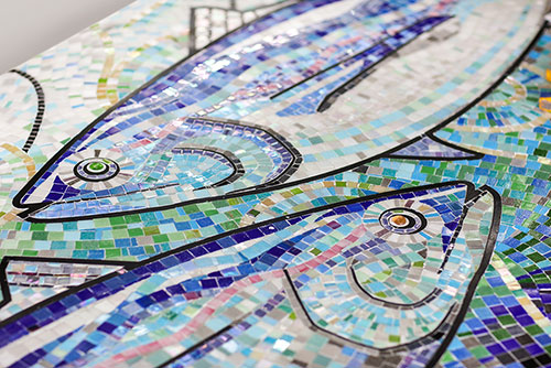 Mosaic wall mural