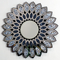 Stainless steel mirror with mother of pearl detail